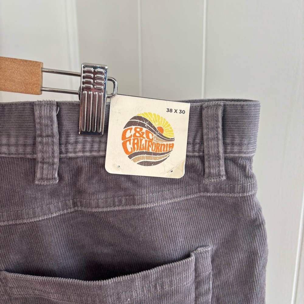 C&C California Men’s 37x29 Gray Corduroy Chino Pants Cotton Blend NWT Fall Prep